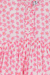 White & Pink Floral Girl's Top